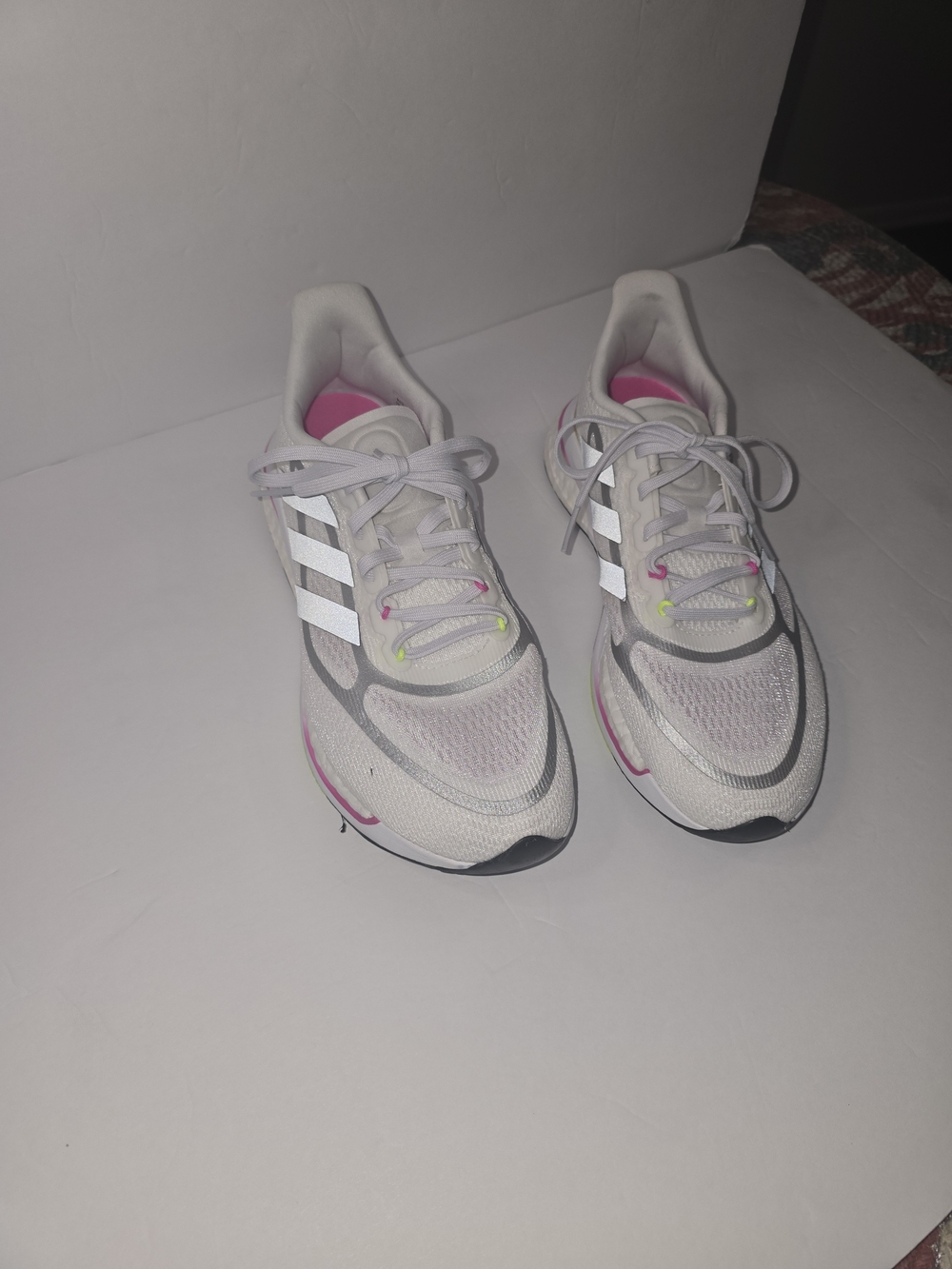 adidas White & Pink Women’s Athletic Running Shoes